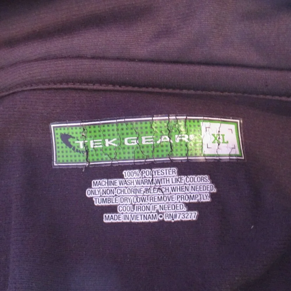 Tek Gear Grey Warm Up Polyester Jacket XL